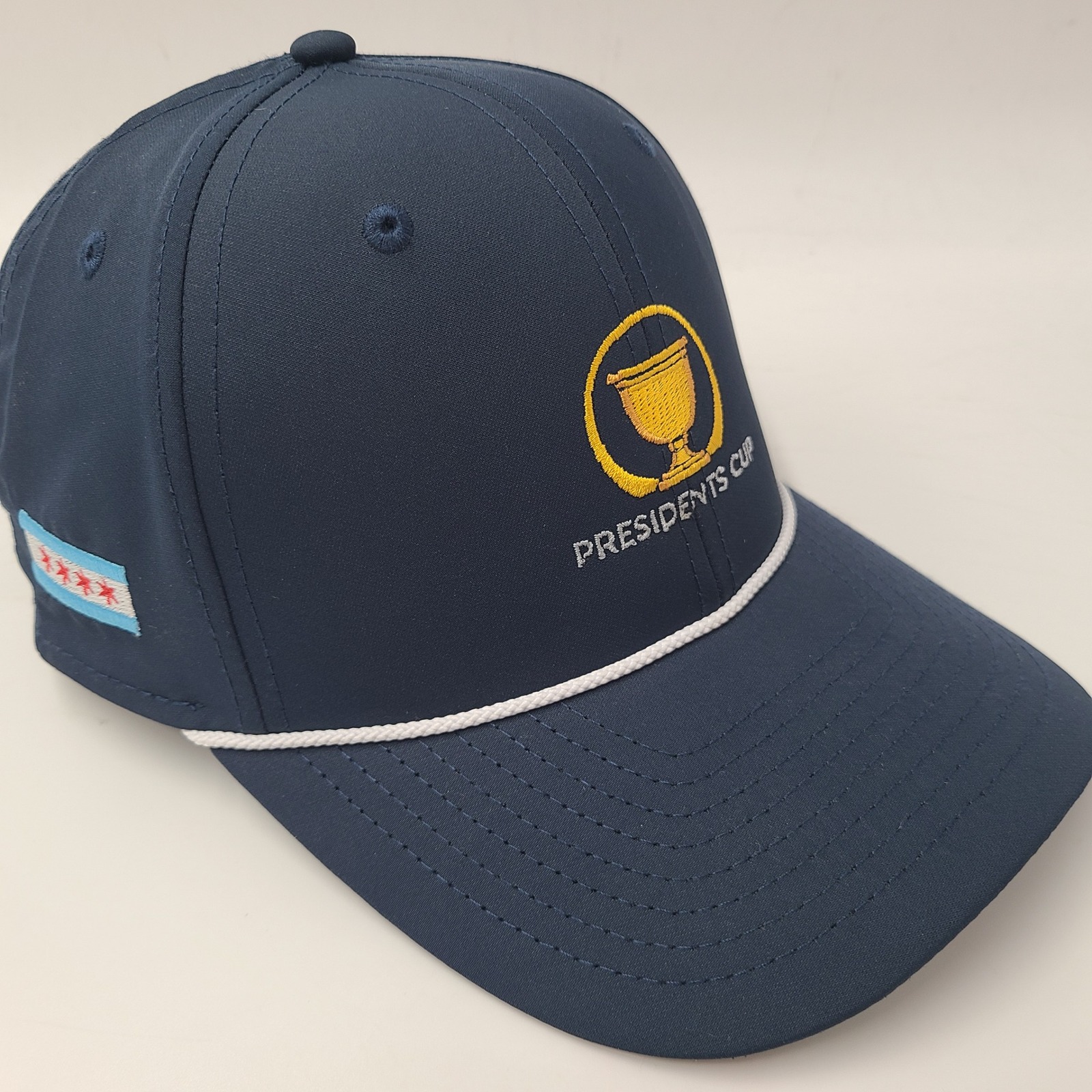 Presidents Cup Hat Snapback Imperial Blue Rope Golf Medinah 2026 Chicago Flag